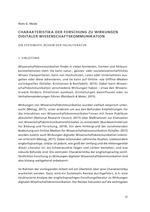 Charakteristika der Forschung zu Wirkungen digitaler Wissenschaftskommunikation: Ein Systematic Review der Fachliteratur