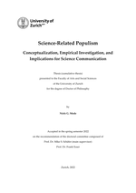Science-related populism: Conceptualization, empirical investigation, and implications for science communication