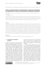 Science-related populism: Conceptualization, empirical investigation, and implications for science communication (Dissertation Summary)