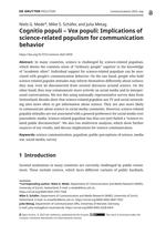 Cognitio populi – Vox populi: Implications of science-related populism for communication behavior